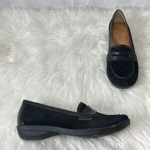 Nurture By Lamaze Black Suede/Leather Penny Loafers Sz 9